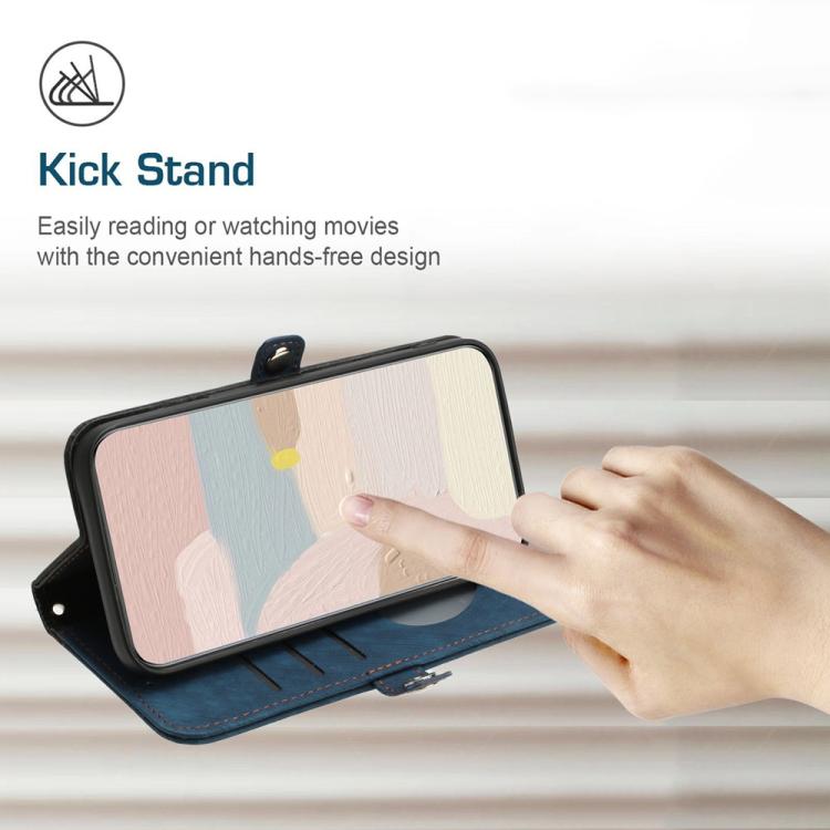 For ZTE Blade A72s Side Buckle Double Fold Hand Strap Leather Phone Case