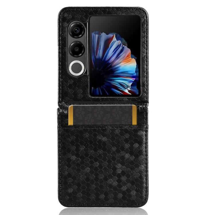 For ZTE nubia Flip2 A404ZT Honeycomb Dot Texture Card Slot Leather Phone Case