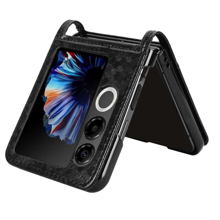 For ZTE nubia Flip2 A404ZT Honeycomb Dot Texture Card Slot Leather Phone Case