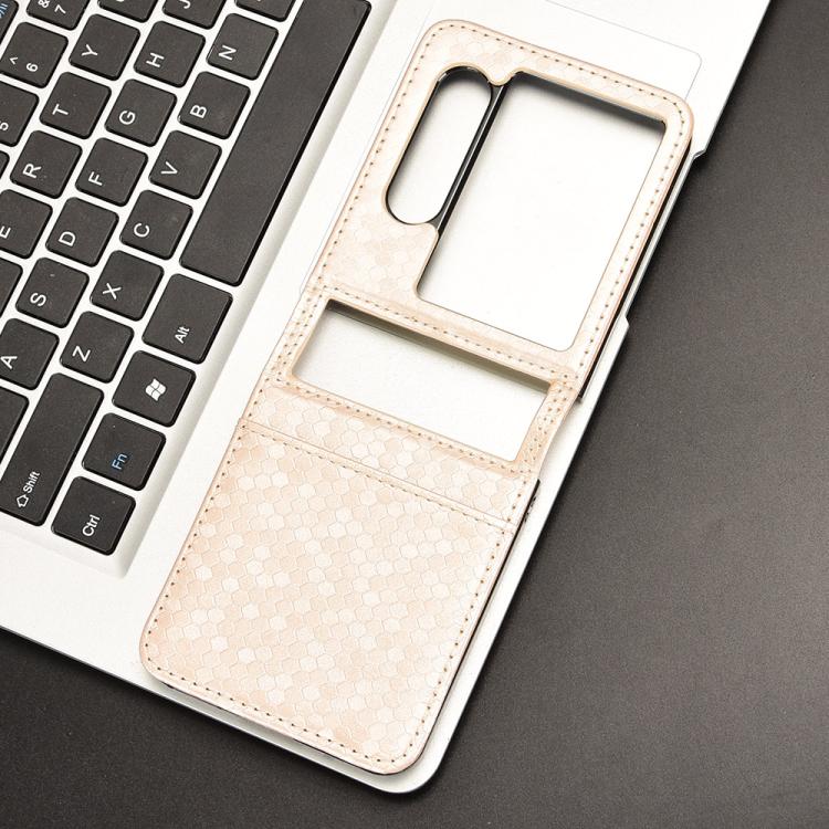 For ZTE nubia Flip2 A404ZT Honeycomb Dot Texture Card Slot Leather Phone Case