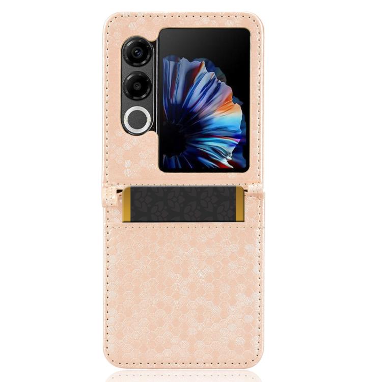 For ZTE nubia Flip2 A404ZT Honeycomb Dot Texture Card Slot Leather Phone Case