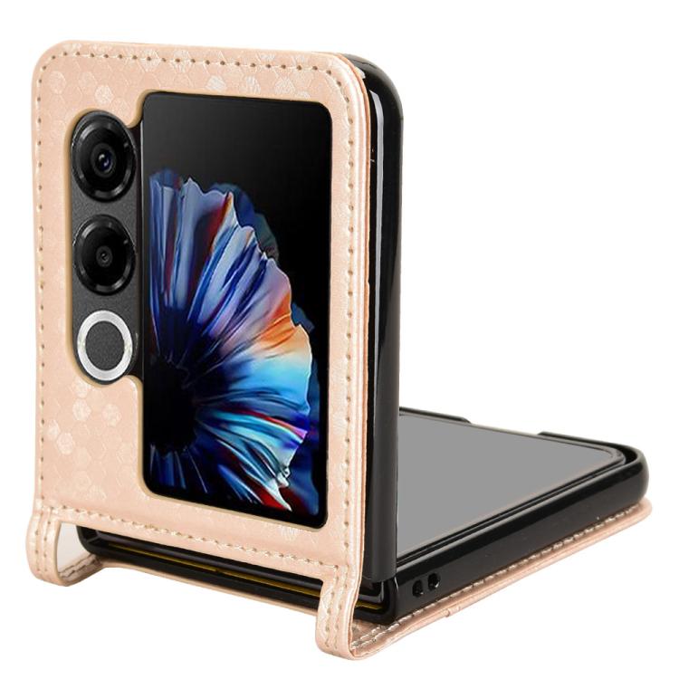 For ZTE nubia Flip2 A404ZT Honeycomb Dot Texture Card Slot Leather Phone Case