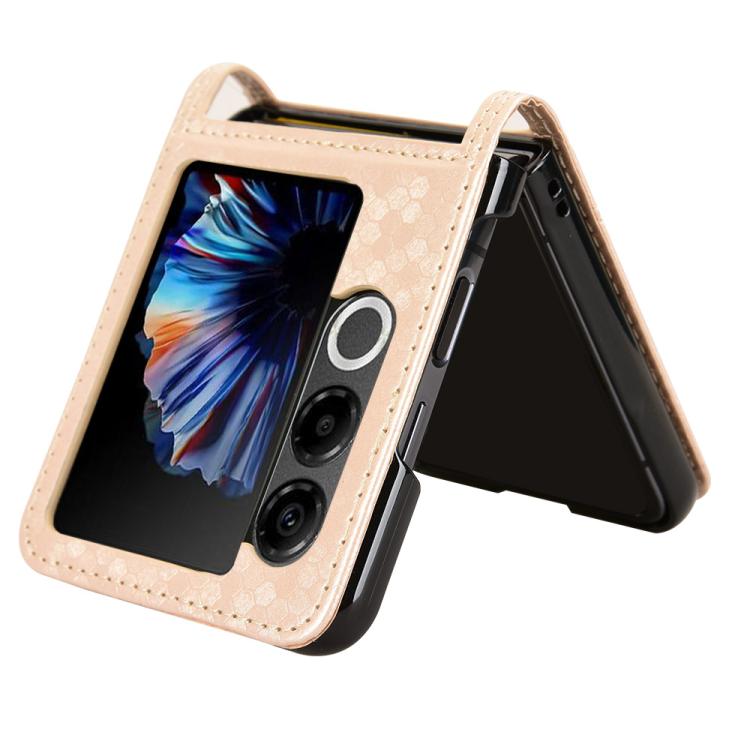 For ZTE nubia Flip2 A404ZT Honeycomb Dot Texture Card Slot Leather Phone Case