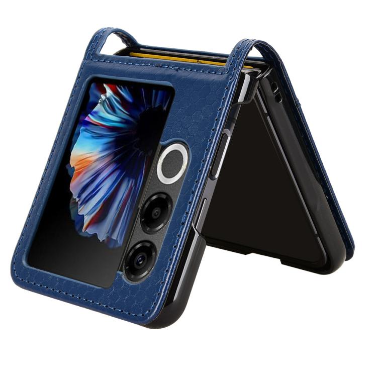 For ZTE nubia Flip2 A404ZT Honeycomb Dot Texture Card Slot Leather Phone Case