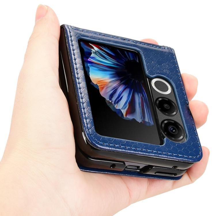 For ZTE nubia Flip2 A404ZT Honeycomb Dot Texture Card Slot Leather Phone Case
