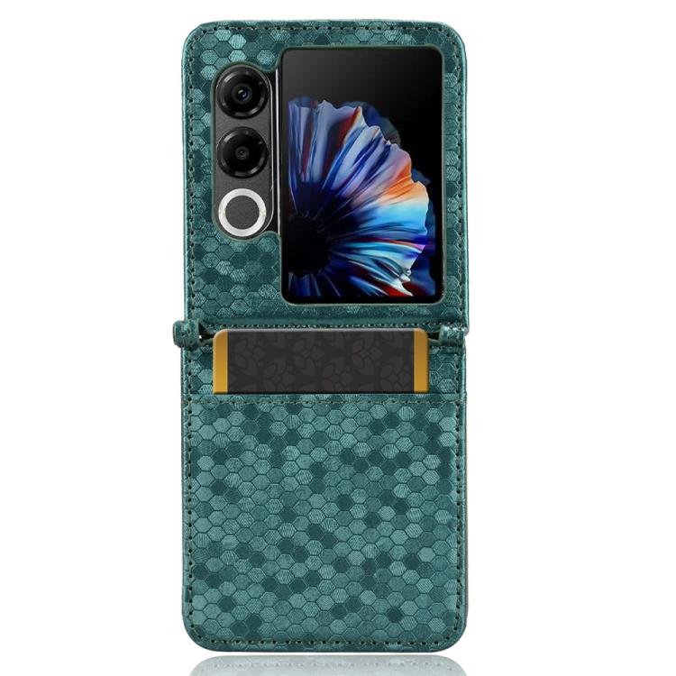 For ZTE nubia Flip2 A404ZT Honeycomb Dot Texture Card Slot Leather Phone Case
