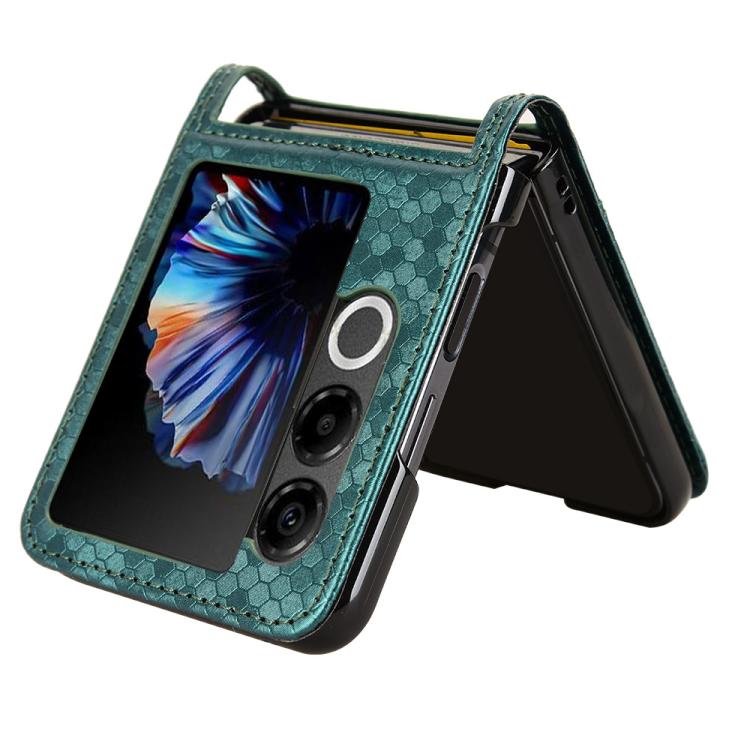For ZTE nubia Flip2 A404ZT Honeycomb Dot Texture Card Slot Leather Phone Case