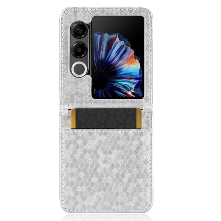 For ZTE nubia Flip2 A404ZT Honeycomb Dot Texture Card Slot Leather Phone Case