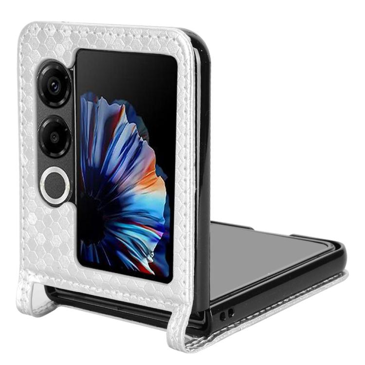 For ZTE nubia Flip2 A404ZT Honeycomb Dot Texture Card Slot Leather Phone Case