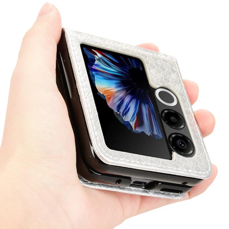 For ZTE nubia Flip2 A404ZT Honeycomb Dot Texture Card Slot Leather Phone Case