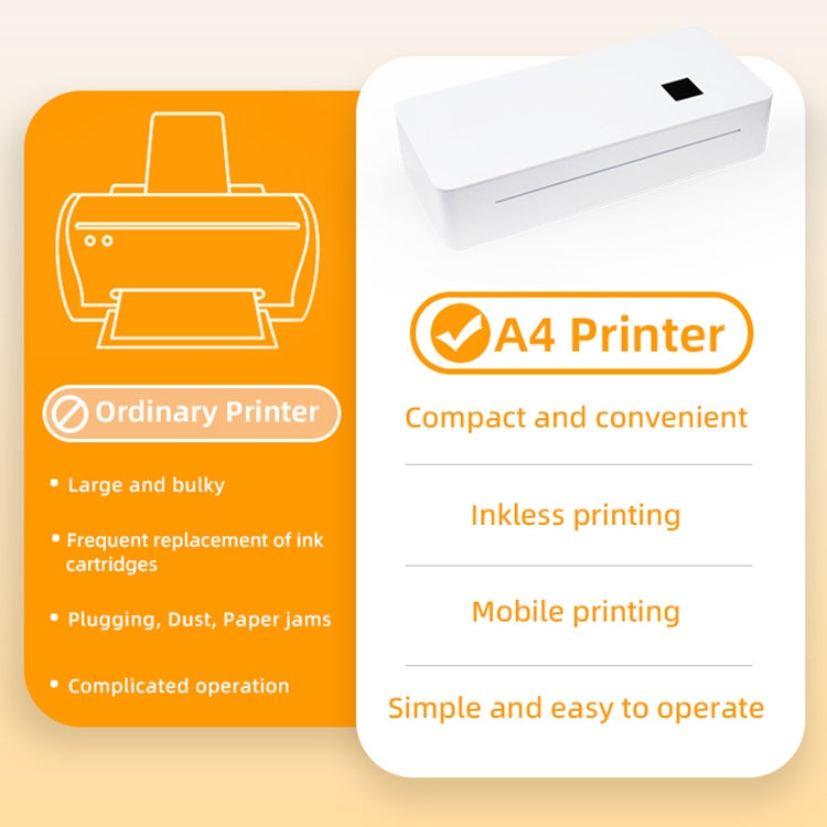 A4LE Portable Bluetooth HD Thermal Printer for Home Office Study