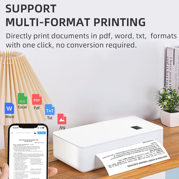 A4LE Portable Bluetooth HD Thermal Printer for Home Office Study