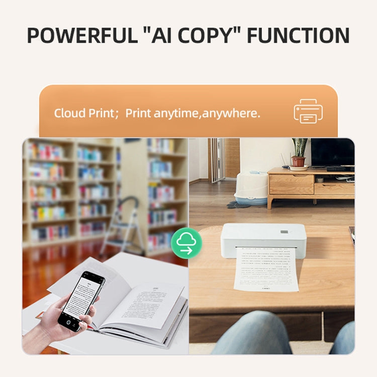 A4LE Portable Bluetooth HD Thermal Printer for Home Office Study