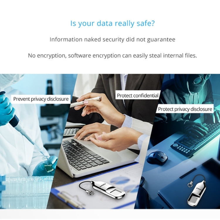 EAGET FU60 32G USB 3.0 Interface Metal Flash U Disk with Fingerprint Identification