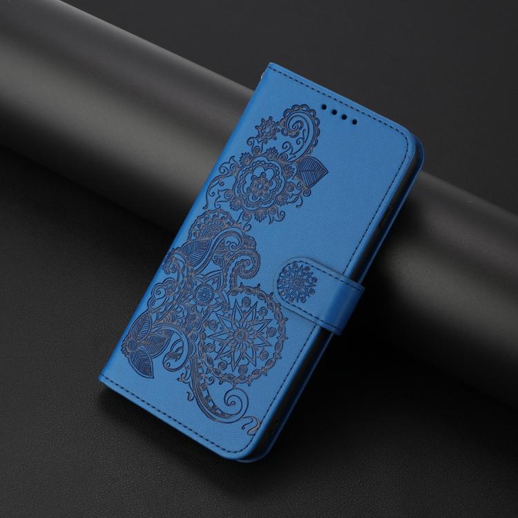 For ZTE Blade A76 5G Datura Flower Embossed Flip Leather Phone Case