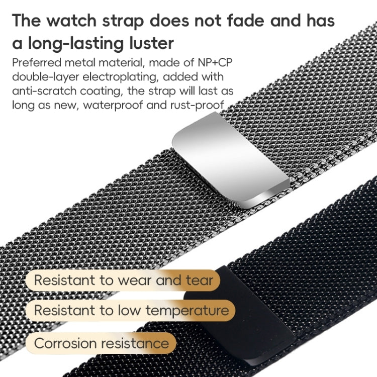 For Apple Watch Series 10 42mm ZGA Milanese Magnetic Metal Watch Band