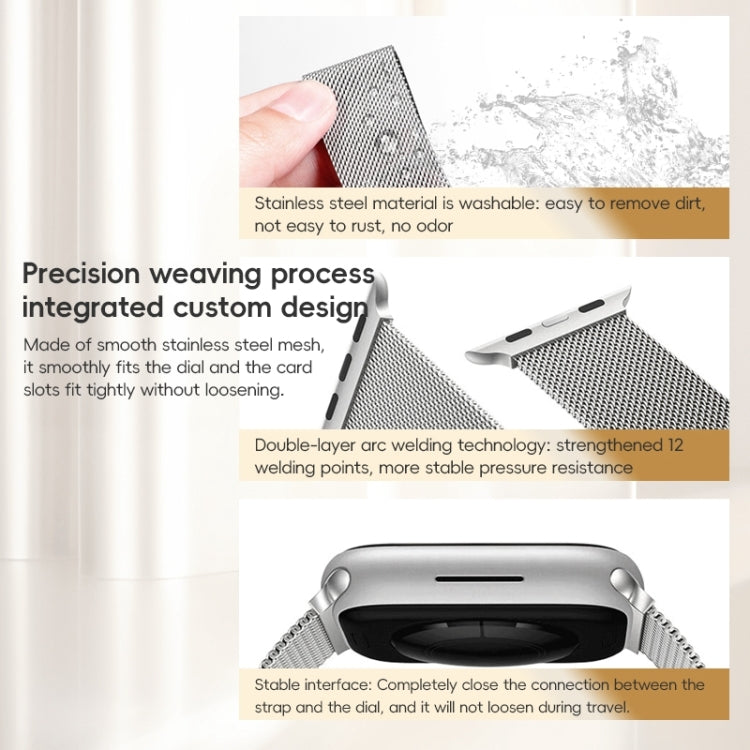 For Apple Watch Series 10 42mm ZGA Milanese Magnetic Metal Watch Band