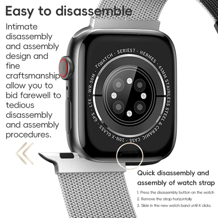 For Apple Watch Series 10 42mm ZGA Milanese Magnetic Metal Watch Band