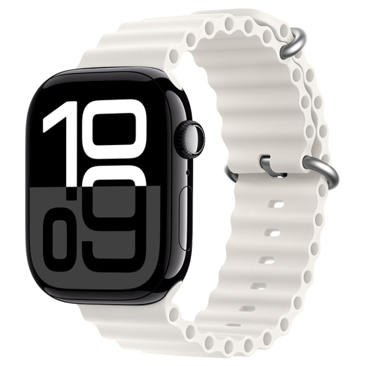 For Apple Watch Series 10 46mm ZGA Ocean Silicone Watch Band