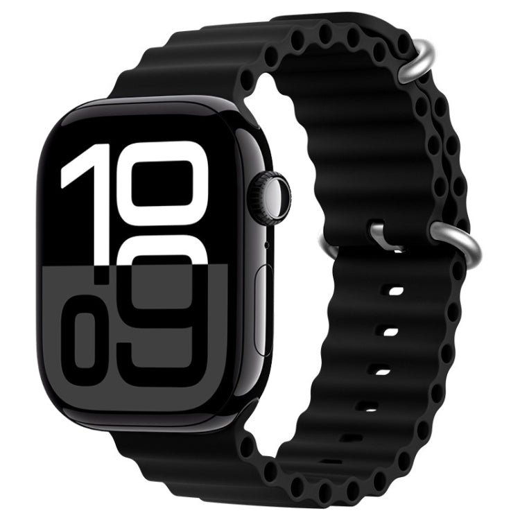 For Apple Watch Series 10 46mm ZGA Ocean Silicone Watch Band