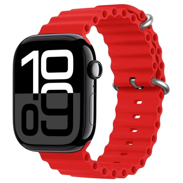 For Apple Watch Series 10 46mm ZGA Ocean Silicone Watch Band