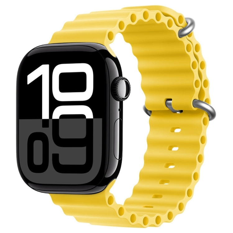 For Apple Watch Series 10 46mm ZGA Ocean Silicone Watch Band