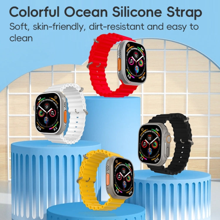 For Apple Watch Series 10 42mm ZGA Ocean Silicone Watch Band