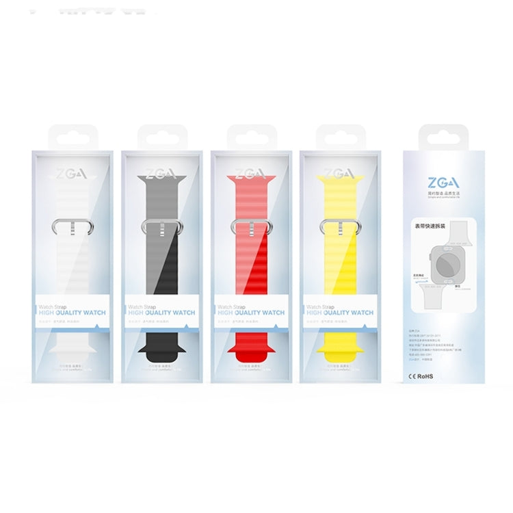For Apple Watch Series 10 42mm ZGA Ocean Silicone Watch Band