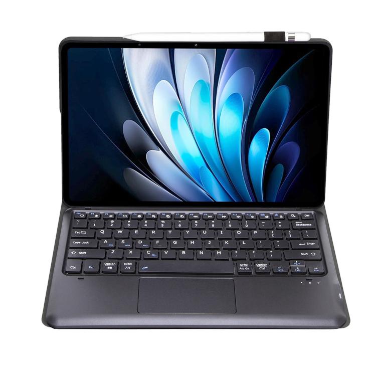 For vivo Pad5 Pro 13 inch Bluetooth Keyboard TPU Leather Tablet Case with Holder & Touchpad