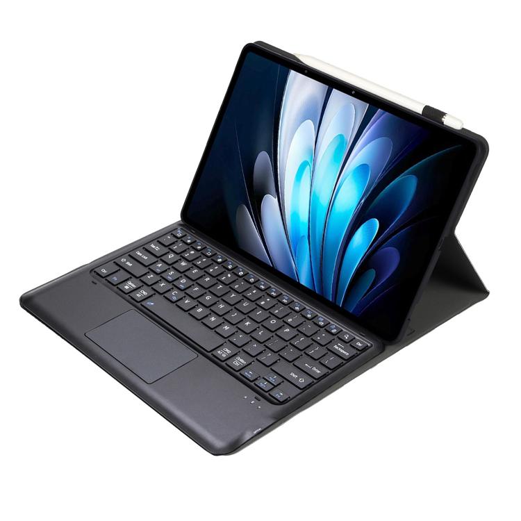 For vivo Pad5 Pro 13 inch Bluetooth Keyboard TPU Leather Tablet Case with Holder & Touchpad
