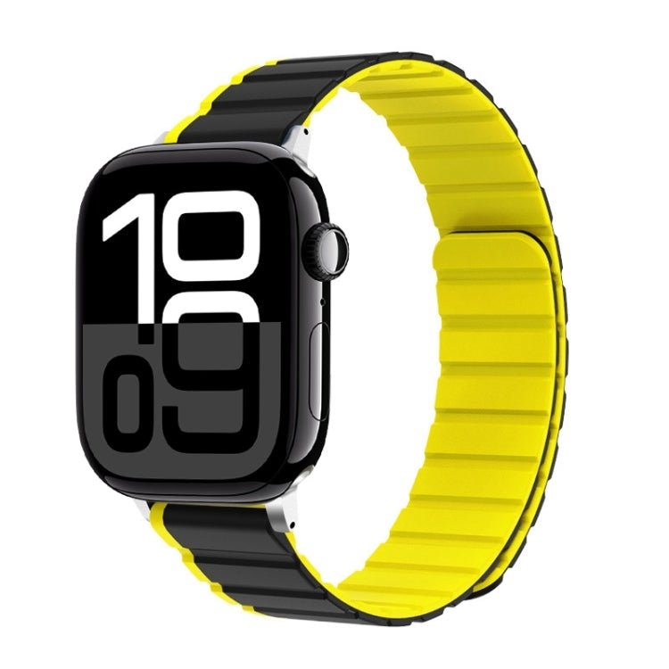 For Apple Watch Series 10 46mm ZGA Two Color Magnetic Silicone Watch Band