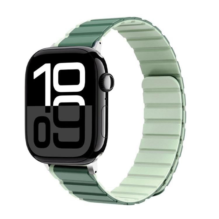 For Apple Watch Series 10 46mm ZGA Two Color Magnetic Silicone Watch Band
