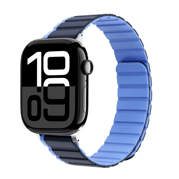 For Apple Watch Series 10 46mm ZGA Two Color Magnetic Silicone Watch Band
