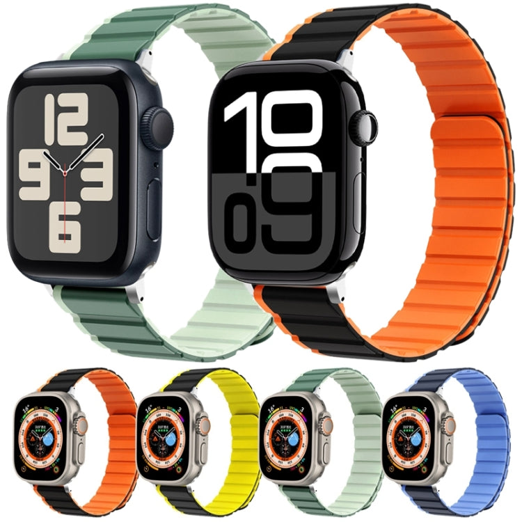 For Apple Watch Series 10 46mm ZGA Two Color Magnetic Silicone Watch Band