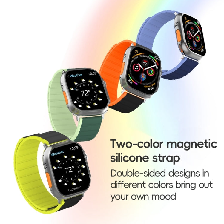 For Apple Watch Series 10 42mm ZGA Two Color Magnetic Silicone Watch Band