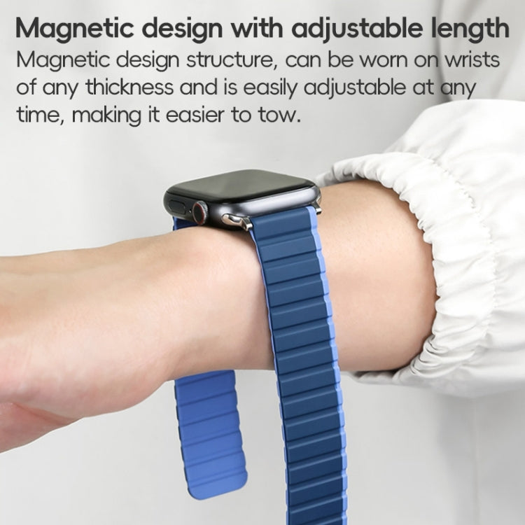 For Apple Watch Series 10 46mm ZGA Two Color Magnetic Silicone Watch Band