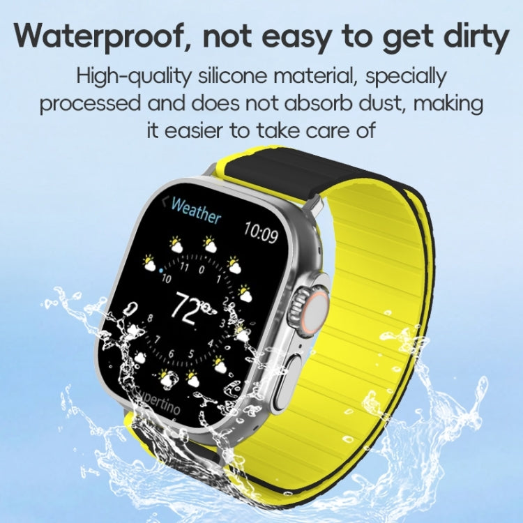 For Apple Watch Series 10 42mm ZGA Two Color Magnetic Silicone Watch Band