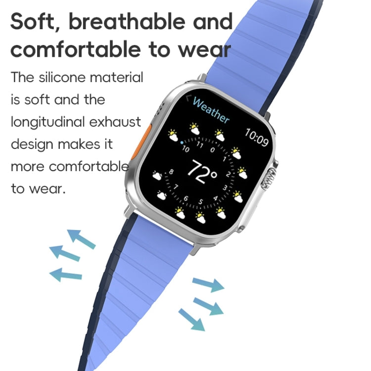 For Apple Watch Series 10 46mm ZGA Two Color Magnetic Silicone Watch Band