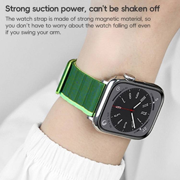 For Apple Watch Series 10 42mm ZGA Two Color Magnetic Silicone Watch Band