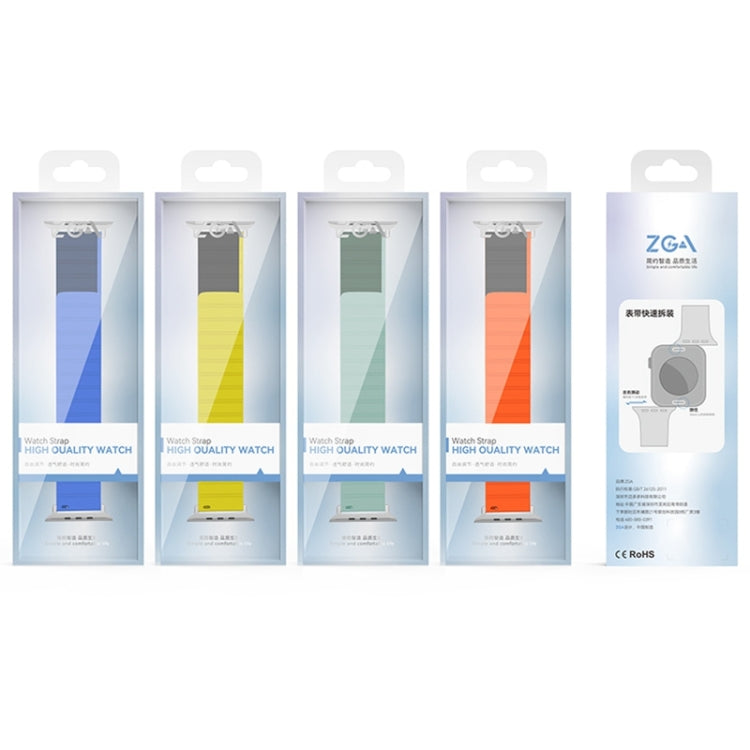For Apple Watch Series 10 42mm ZGA Two Color Magnetic Silicone Watch Band