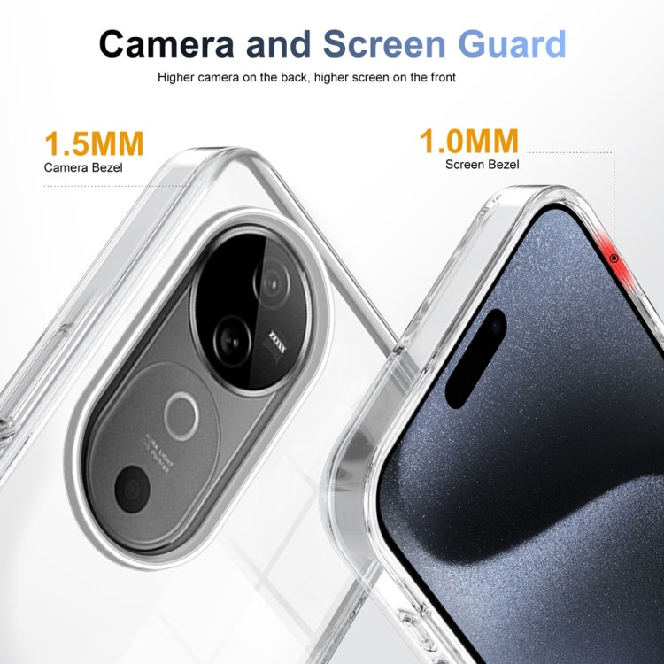 For vivo V40 5G Anti-slip Clear Acrylic Hybrid TPU Phone Case