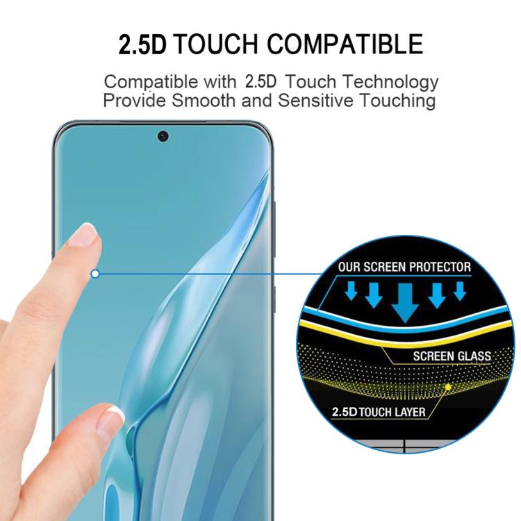 For Huawei P60 Art Full Glue 9H HD 3D Curved Edge Tempered Glass Film - Black