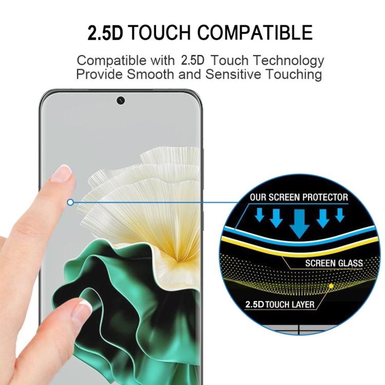 For Huawei P60 Pro Full Glue 9H HD 3D Curved Edge Tempered Glass Film - Black