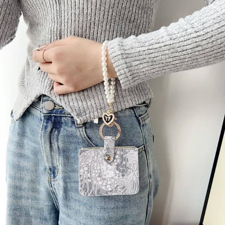 For Huawei Pura X Embroidery Style Full Coverage Phone Case with Ring Bead Chain