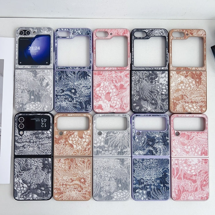 For Samsung Galaxy Z Flip6 / Flip7 FE Embroidery Style Full Coverage Phone Case