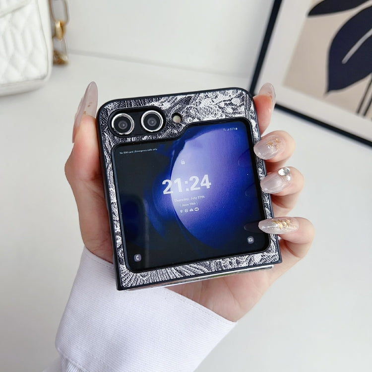 For Samsung Galaxy Z Flip6 / Flip7 FE Embroidery Style Full Coverage Phone Case