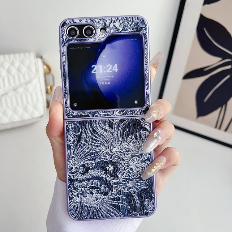 For Samsung Galaxy Z Flip6 / Flip7 FE Embroidery Style Full Coverage Phone Case