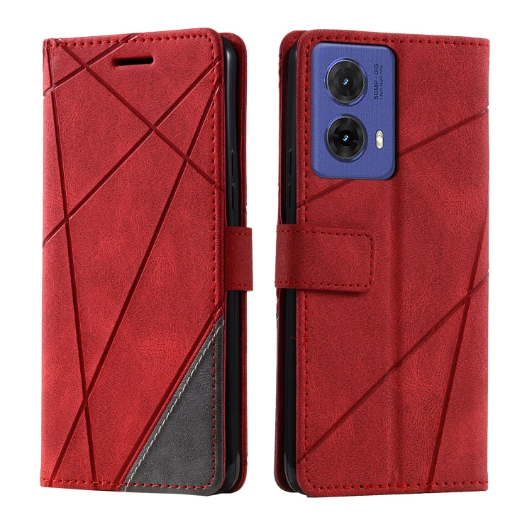 For Motorola Moto G85 Skin Feel Splicing Leather Phone Case