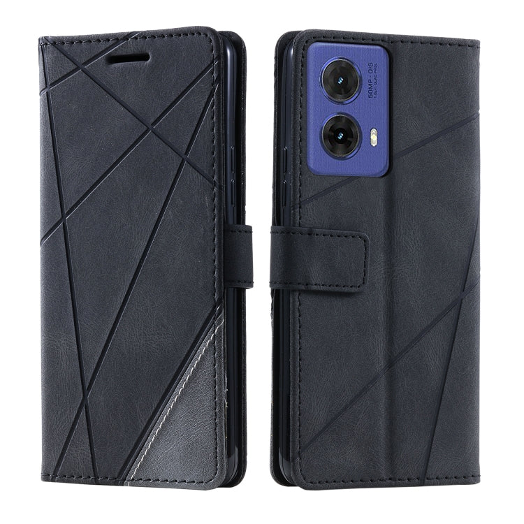 For Motorola Moto G85 Skin Feel Splicing Leather Phone Case