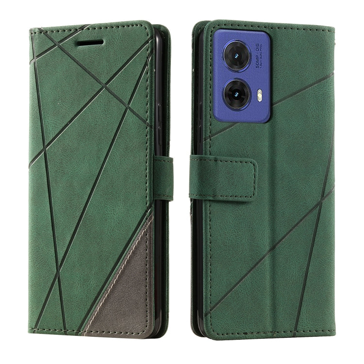 For Motorola Moto G85 Skin Feel Splicing Leather Phone Case
